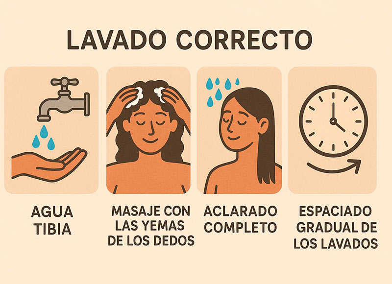 como me tengo que lavar el pelo